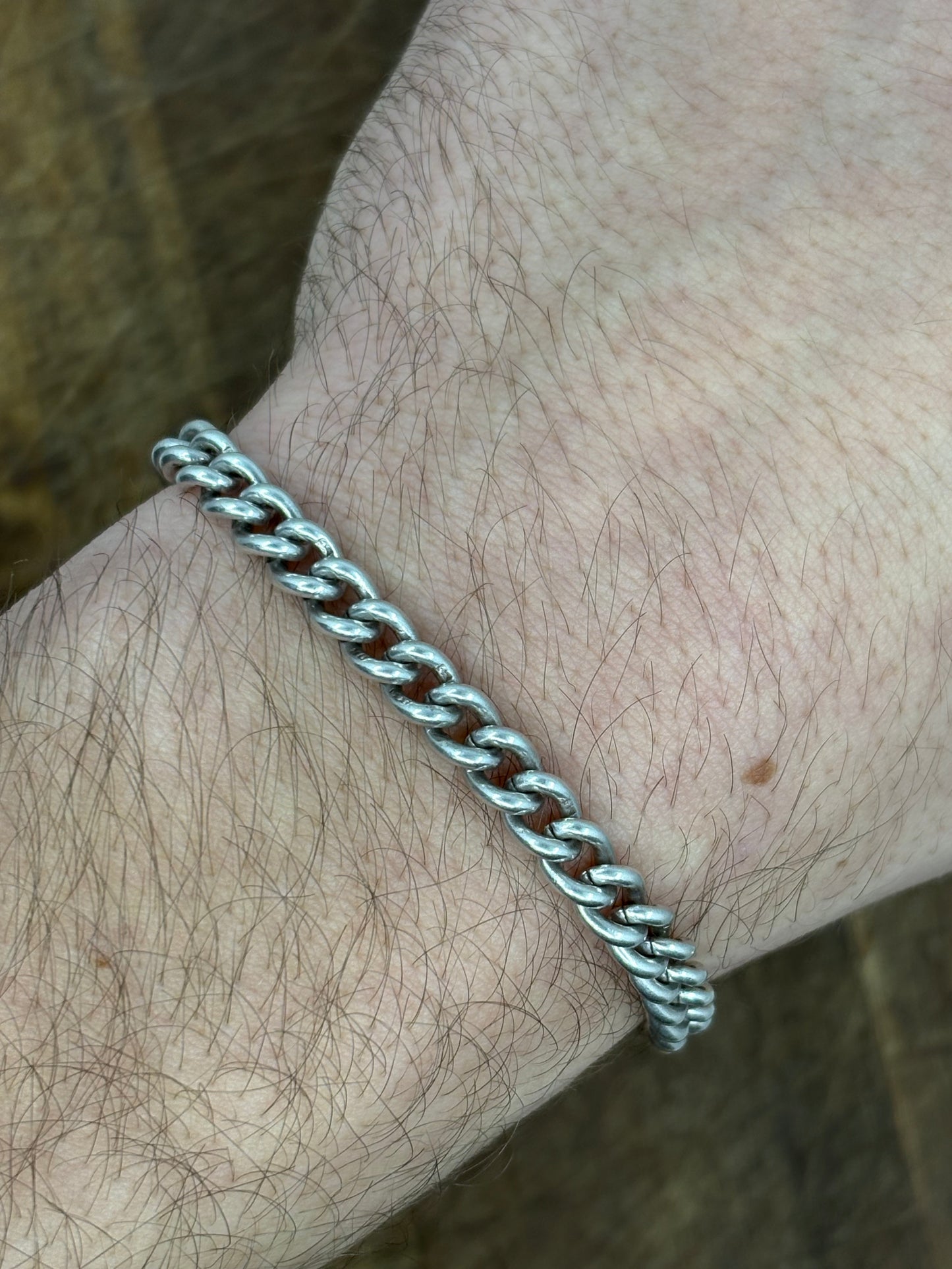 Cuban curb style bracelet solid silver