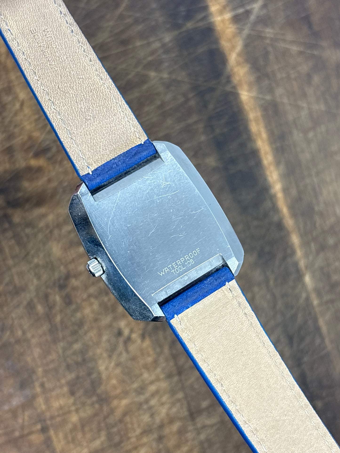 Omega De Ville Automatic Watch – Blue Dial, Date, 1970s, Stainless Steel, Rare