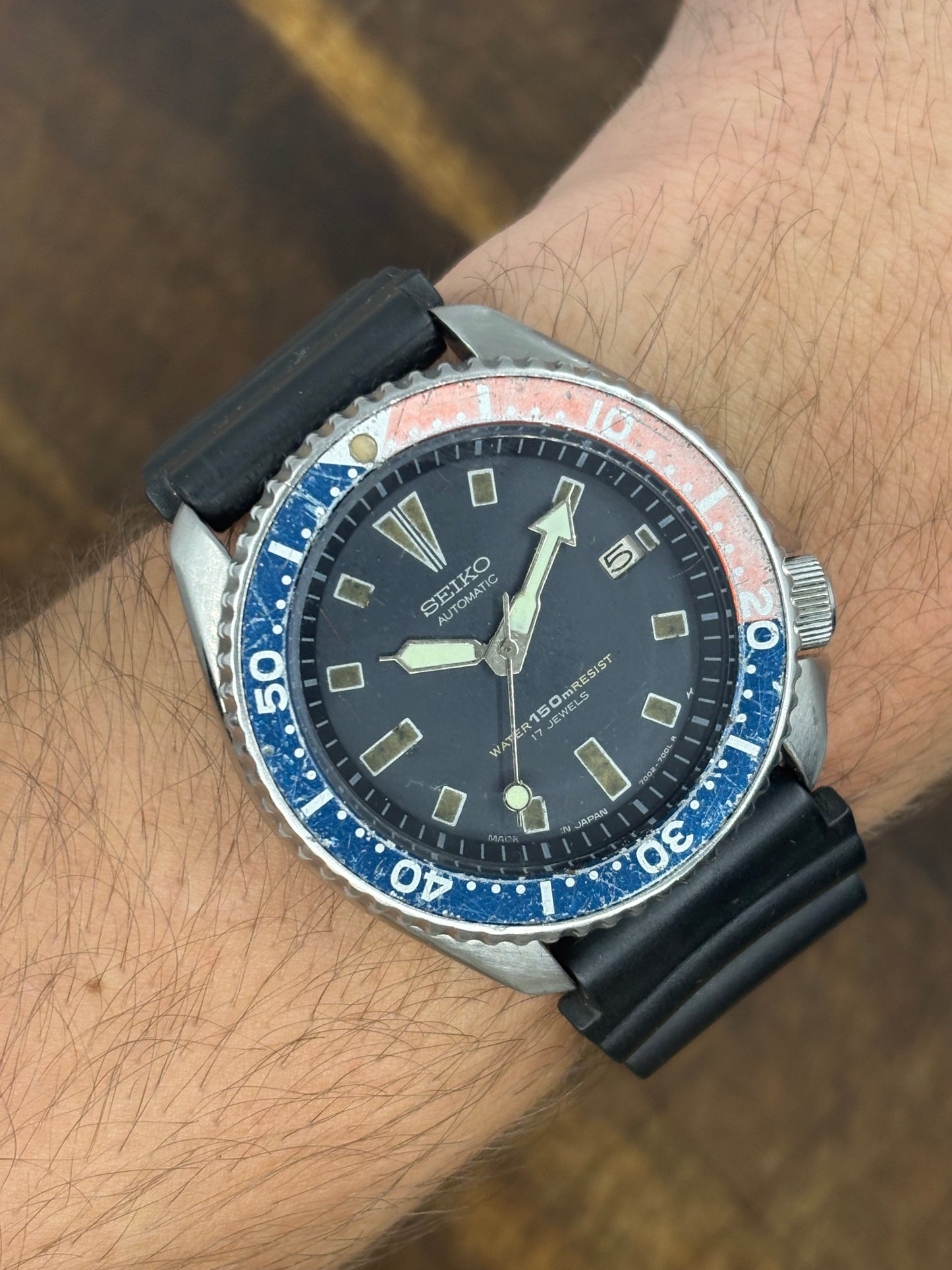 Vintage Seiko 150m Automatic Diver Pepsi Bezel
