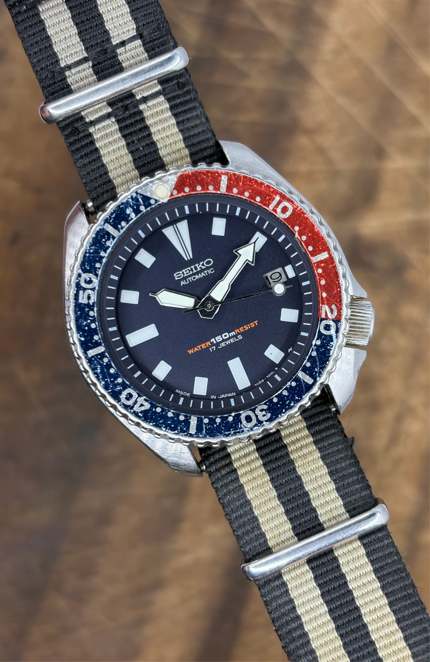 Vintage Seiko Automatic Diver’s Watch – Pepsi Bezel – 150M