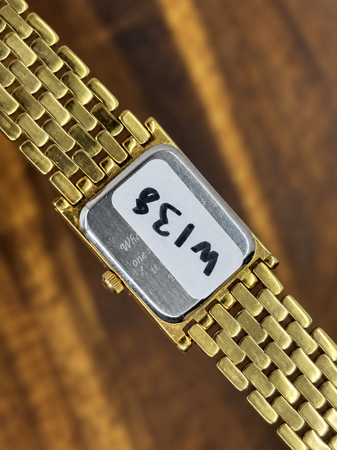 Vintage Fine Gold Bar Dial Watch | 999.9 Ingot Design Gold Tone Bracelet