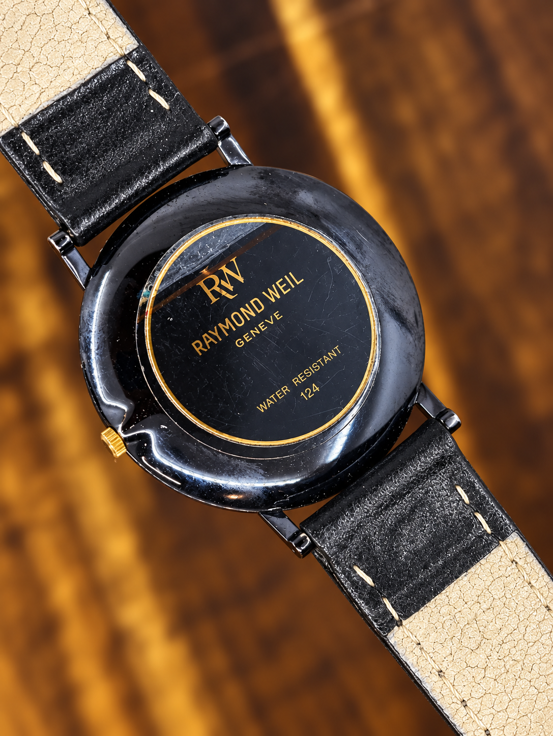 Vintage Raymond Weil Othello Watch | Black Dial Roman Numerals Swiss Made
