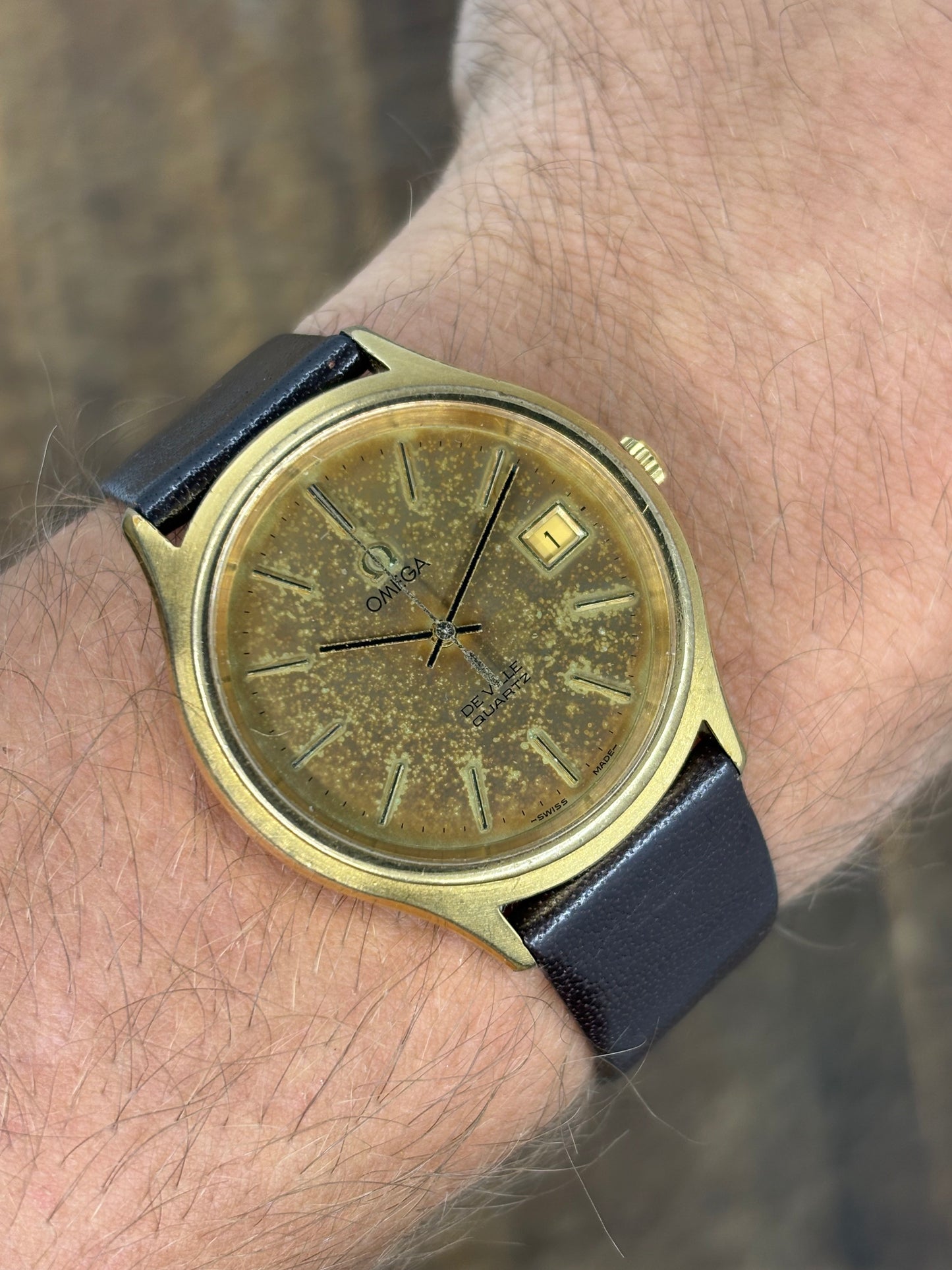 Omega De Ville Quartz | Tropical Vintage Gold-Tone Watch | Patinated Dial | Unique Look