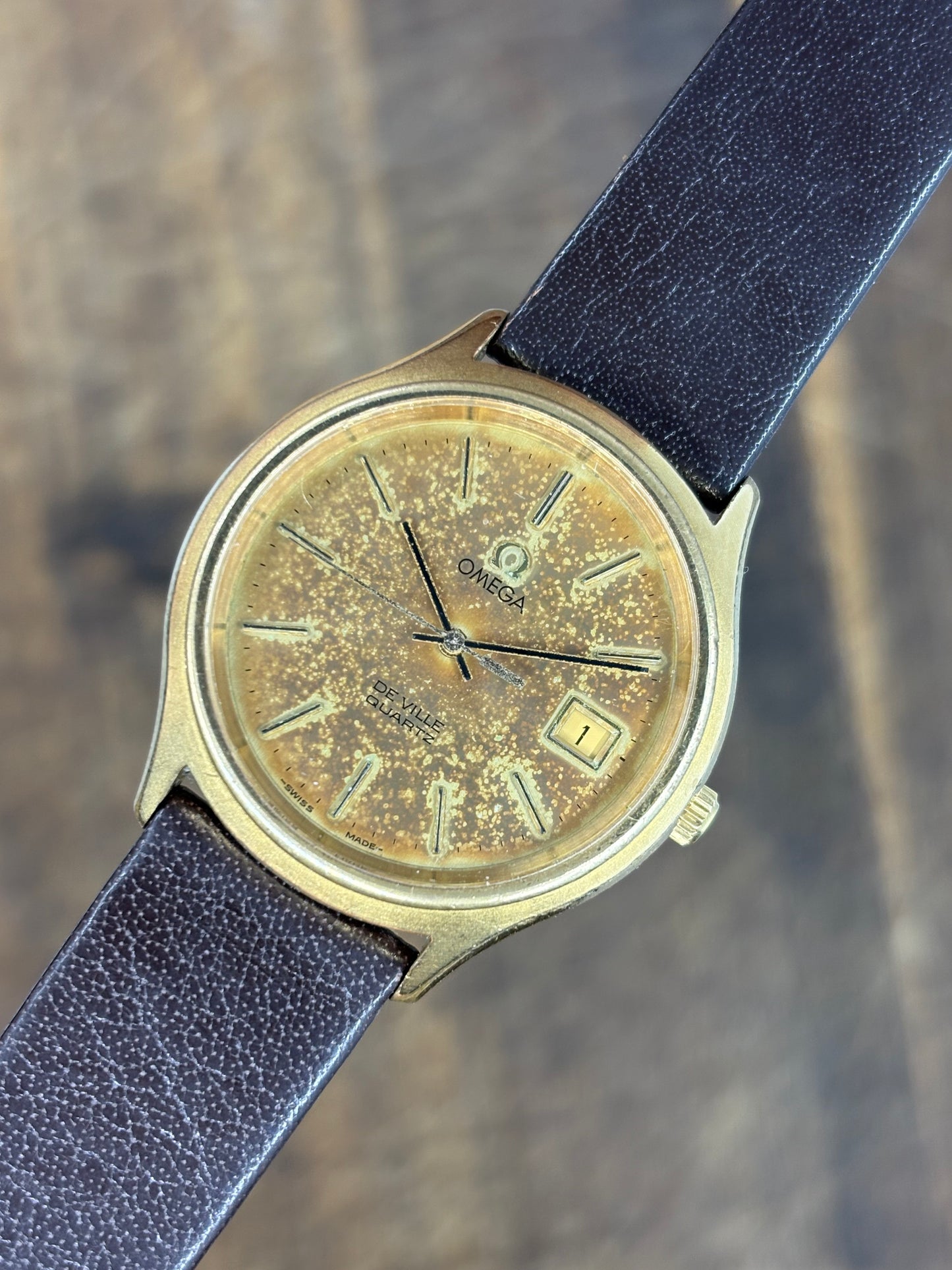 Omega De Ville Quartz | Tropical Vintage Gold-Tone Watch | Patinated Dial | Unique Look