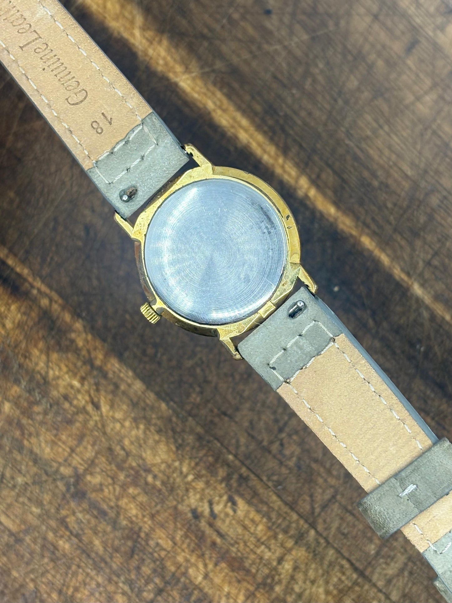 Rotary beaten silver dial manual wind gents wristwatch