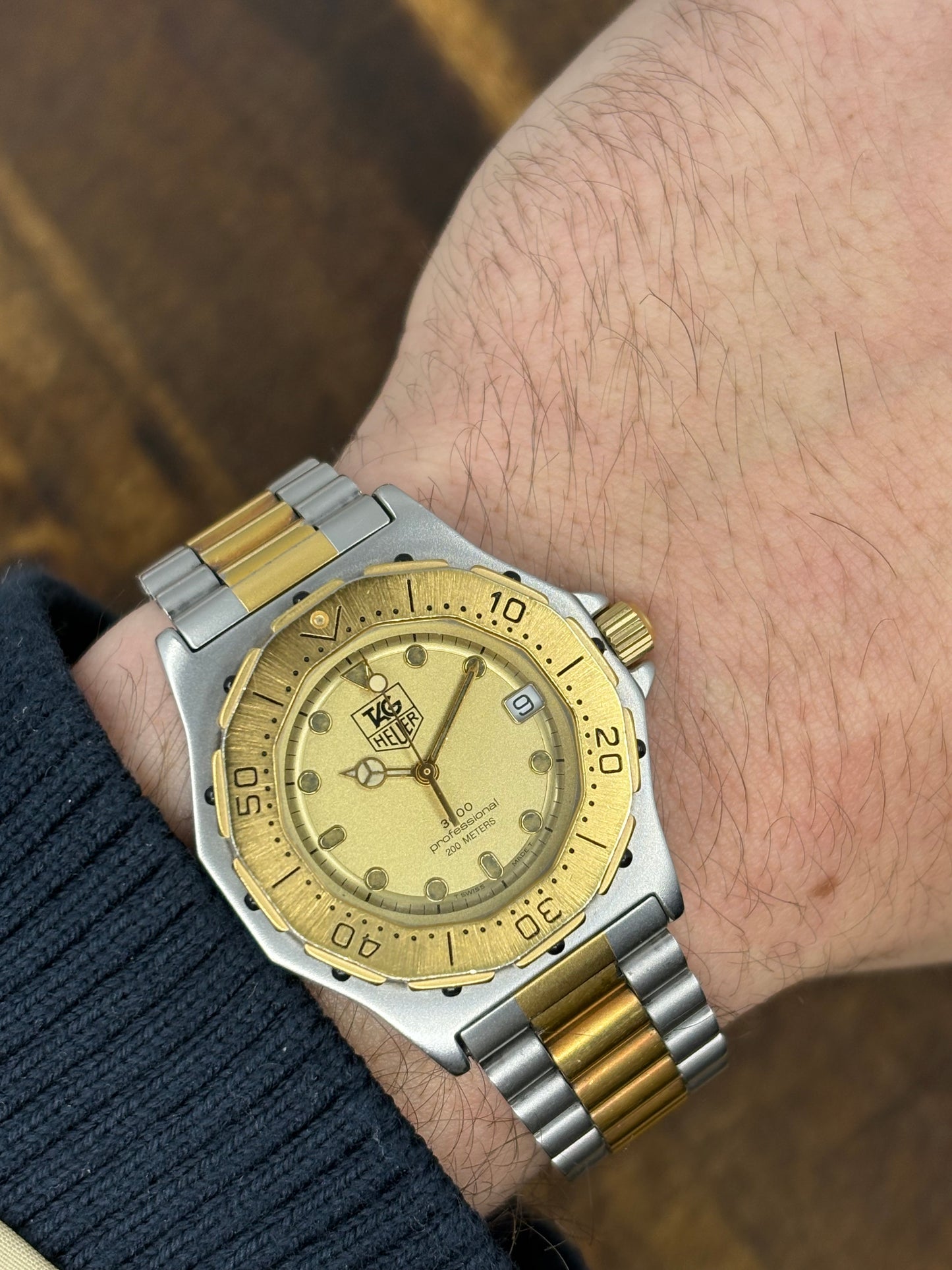 TAG Heuer 3000 Professional Two-Tone Quartz (Gold Dial)