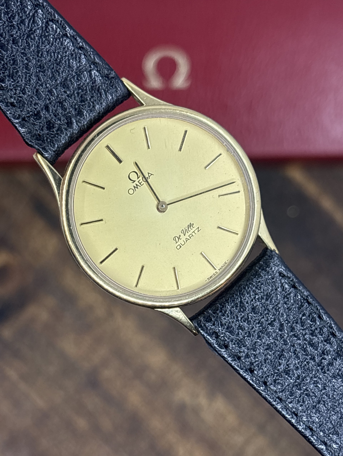 Vintage Omega De Ville Quartz Gold Tone Dress Watch – Champagne Dial – Swiss Made