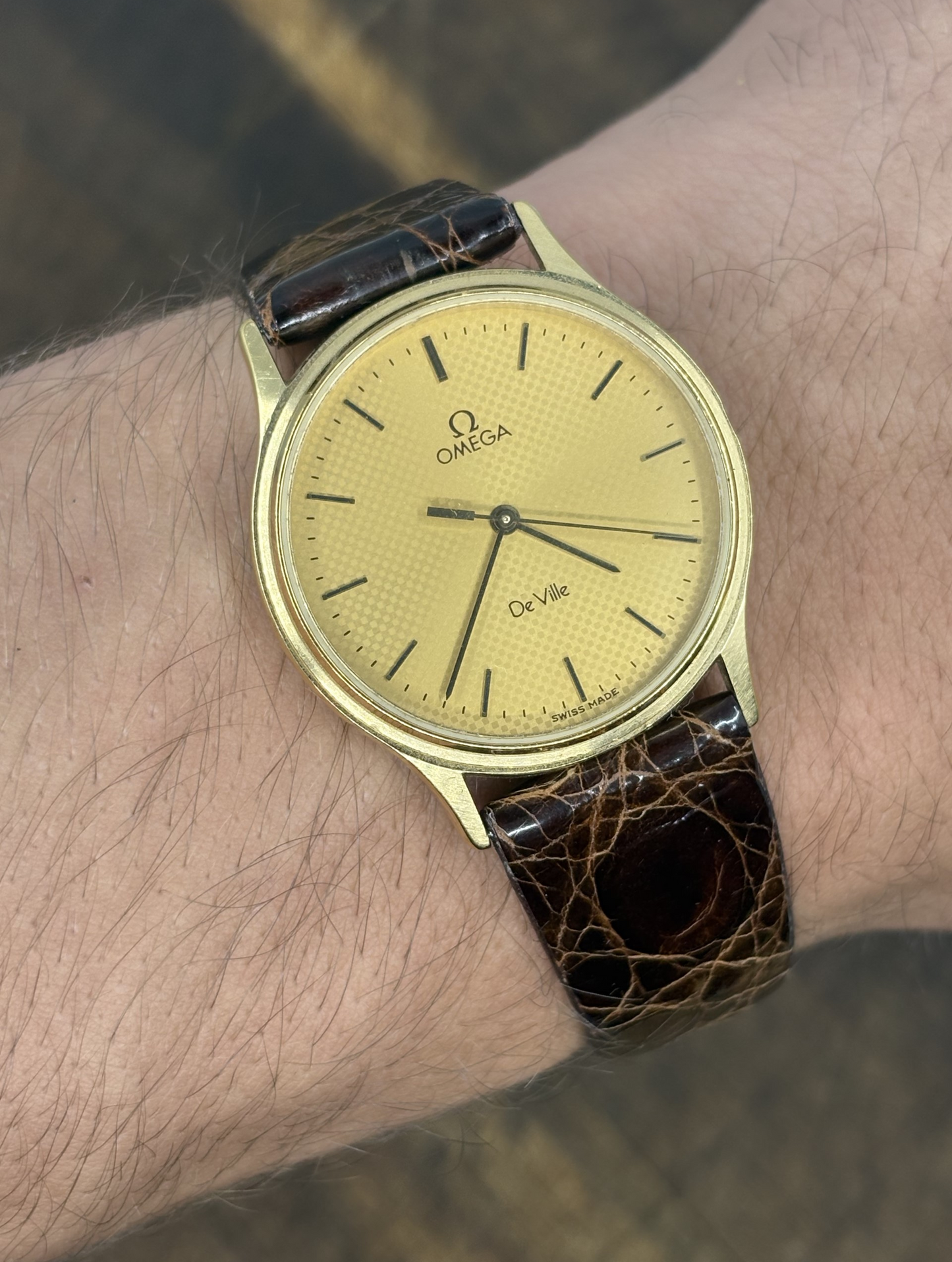 Vintage Omega De Ville Gold Dial Manual Wind Dress Watch