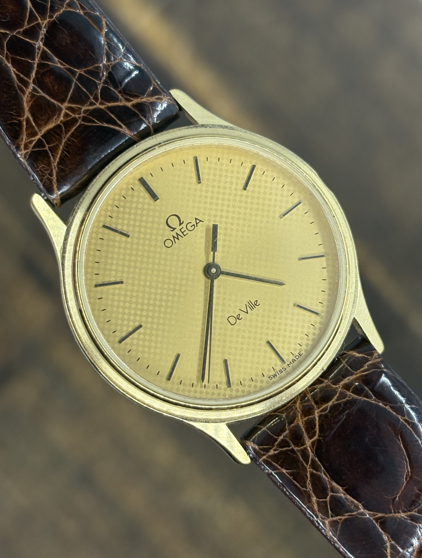 Vintage Omega De Ville Gold Dial Manual Wind Dress Watch