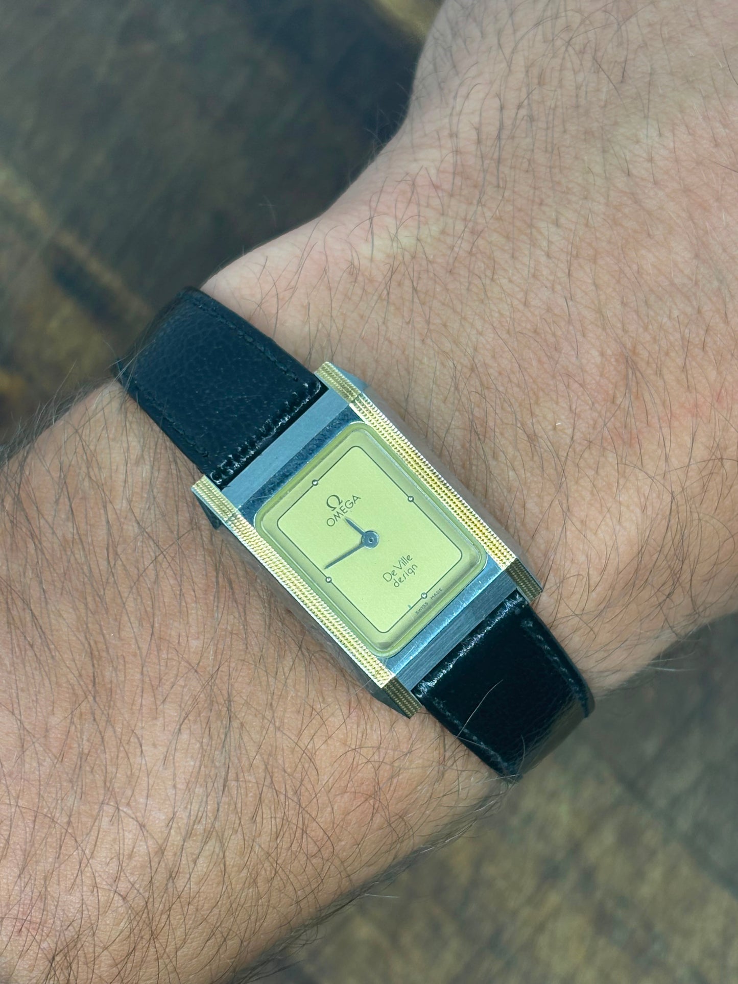 Vintage Omega De Ville Design Two-Tone Dress Watch | Swiss Made | Rectangular Case