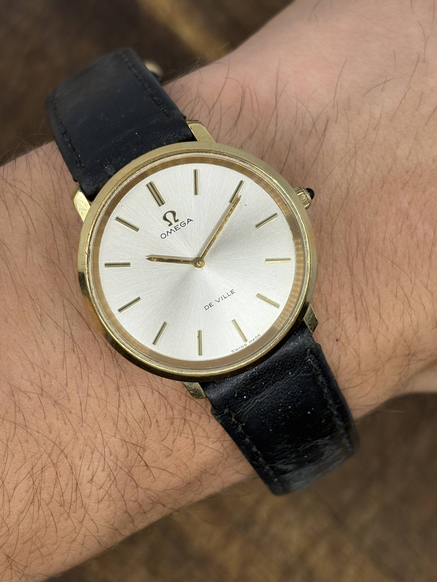 Vintage Omega De Ville Gold-Plated Dress Watch | Silver Sunburst Dial | Swiss Made