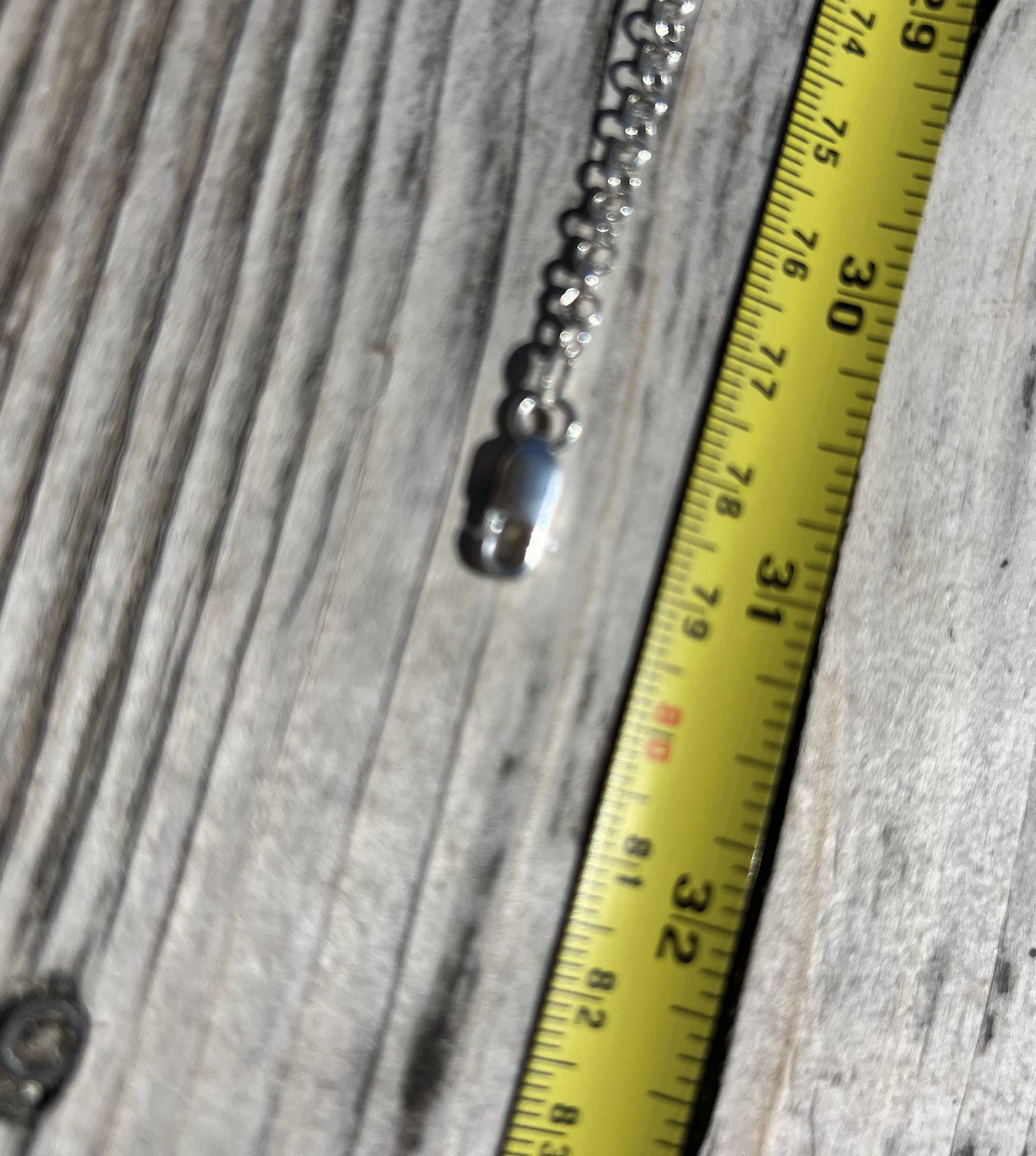 Vintage Sterling Silver Rope Chain Necklace | 31 Inch Long Chain | 6.3g | Unisex Jewellery
