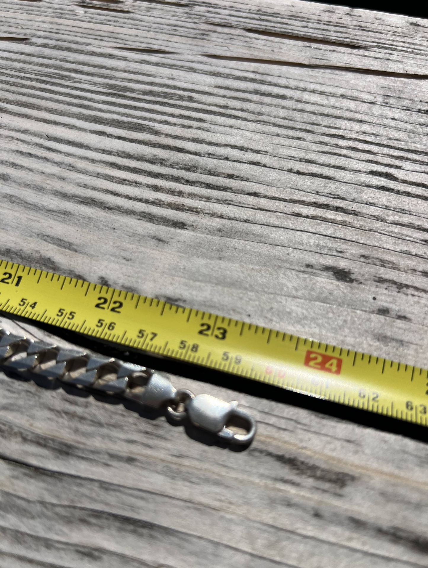 Vintage Sterling Silver Diamond Cut Curb Chain Necklace | 23.5 Inches | 55.5g |
