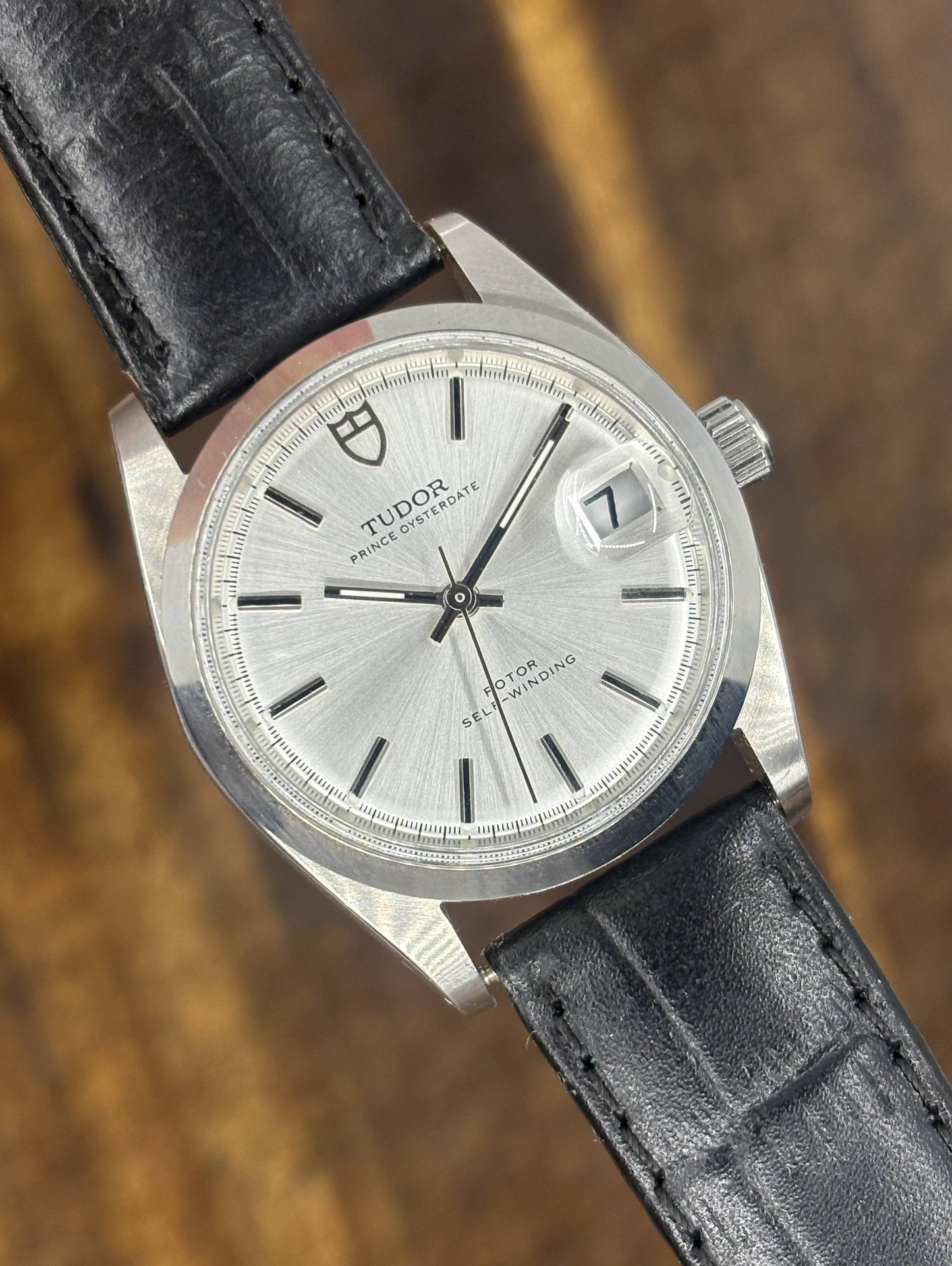 Vintage Tudor Prince Oysterdate Rotor Self-Winding Automatic Watch Silver Dial