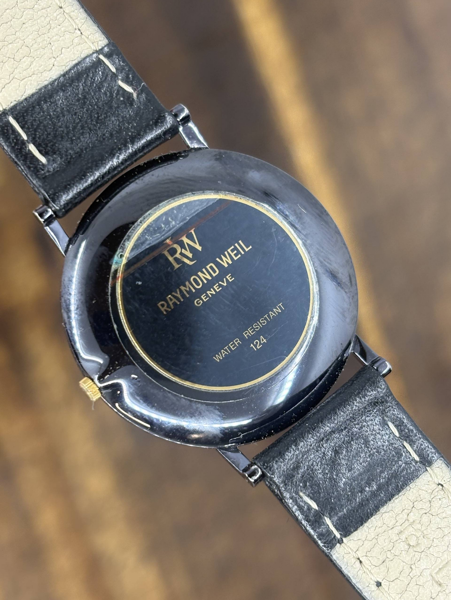 Vintage Raymond Weil Othello Watch | Black Dial Roman Numerals Swiss Made