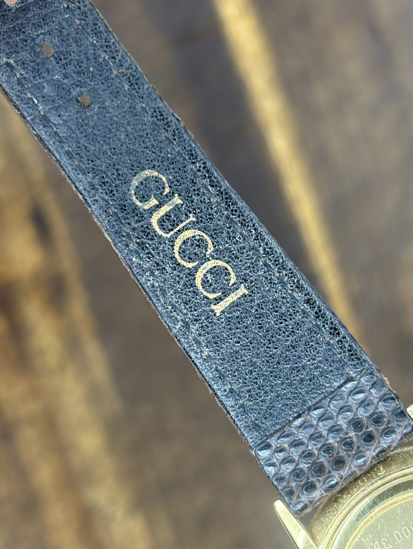 Vintage Gucci Web Stripe Quartz Watch | Red & Blue Dial Gold Tone Swiss Made