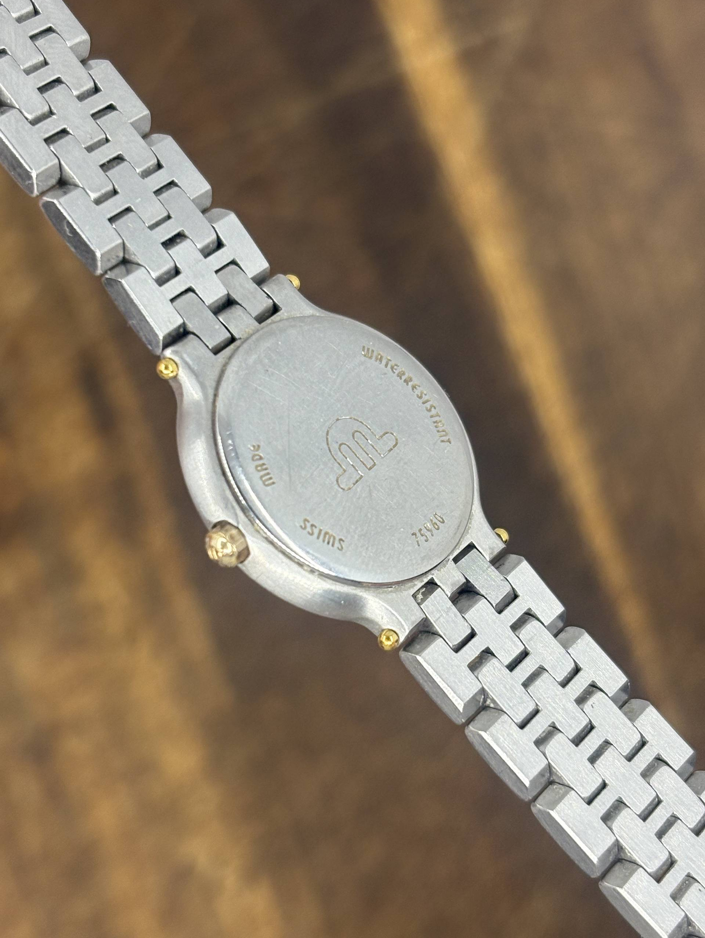 Vintage Maurice Lacroix Two-Tone Quartz Watch | White Roman Numeral Dial Date Swiss Made