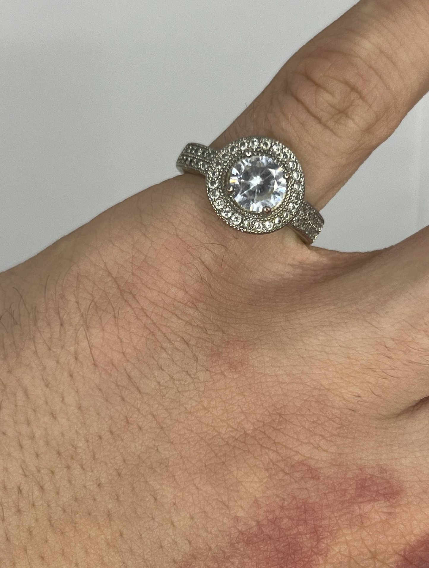 925 Sterling Silver Clear Stone Double Halo Ring – Sparkle Statement Ring