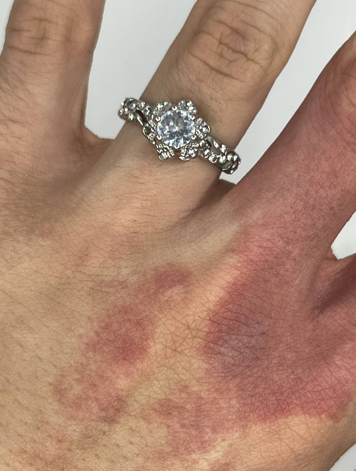 925 Sterling Silver Clear Stone Vintage Style Solitaire Ring – Ornate Ring