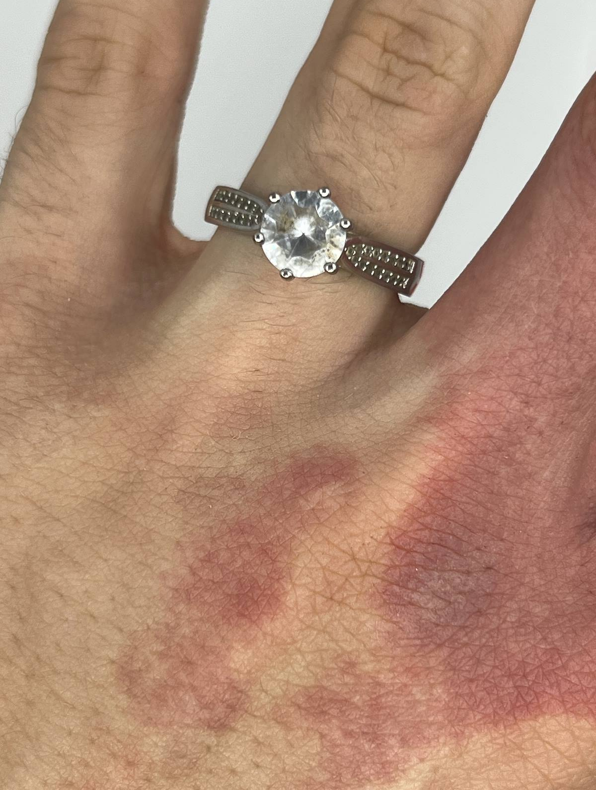 925 Sterling Silver Clear Stone Solitaire Ring – Decorative Shoulder Ring