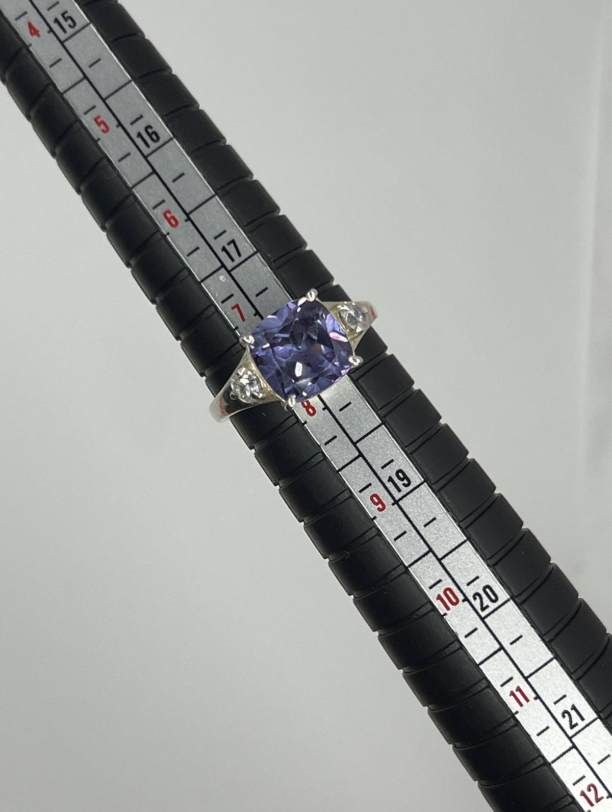 925 Sterling Silver Purple Stone Solitaire Ring – Statement Ring
