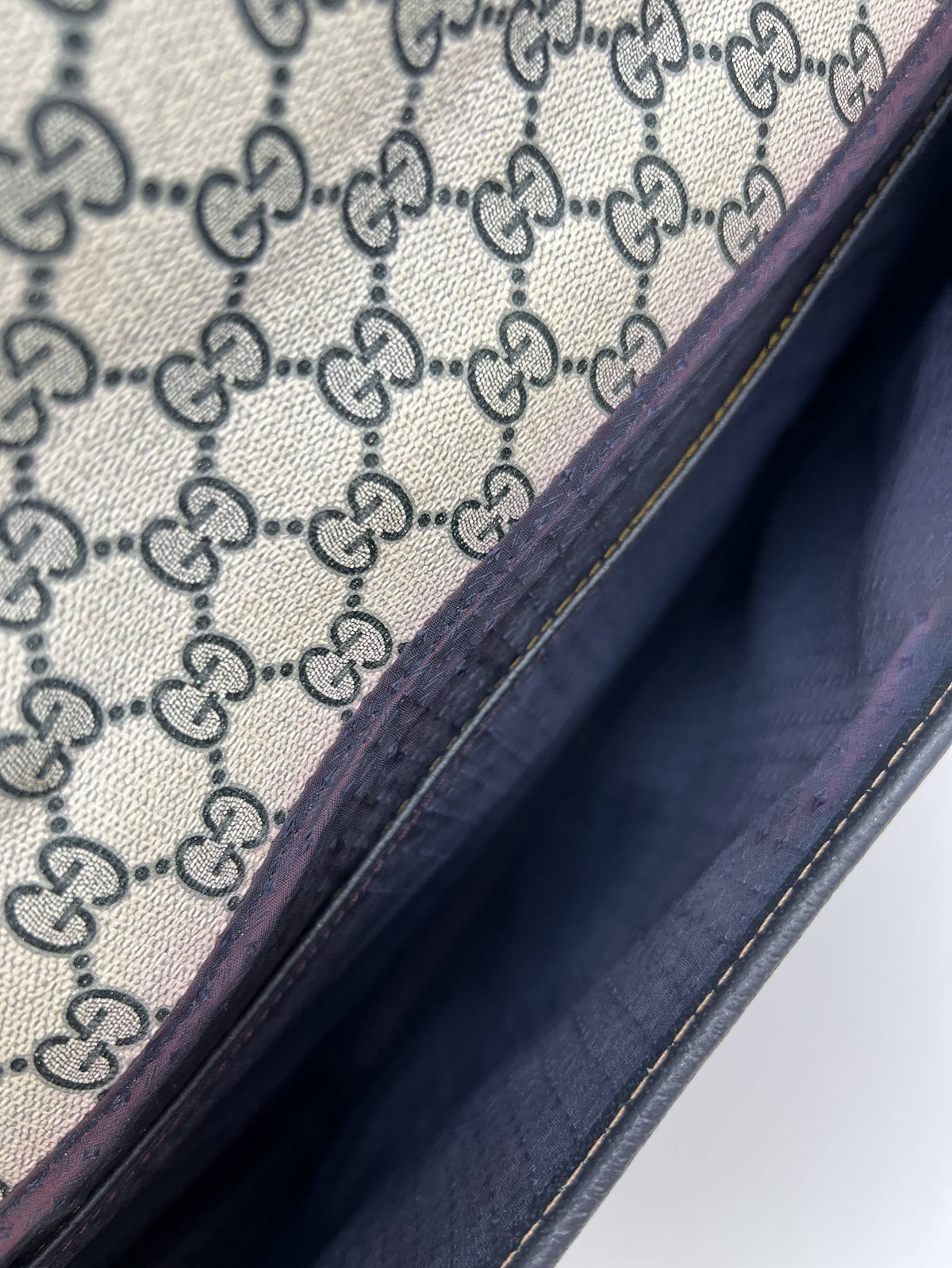 Vintage Gucci GG Monogram Web Stripe Briefcase