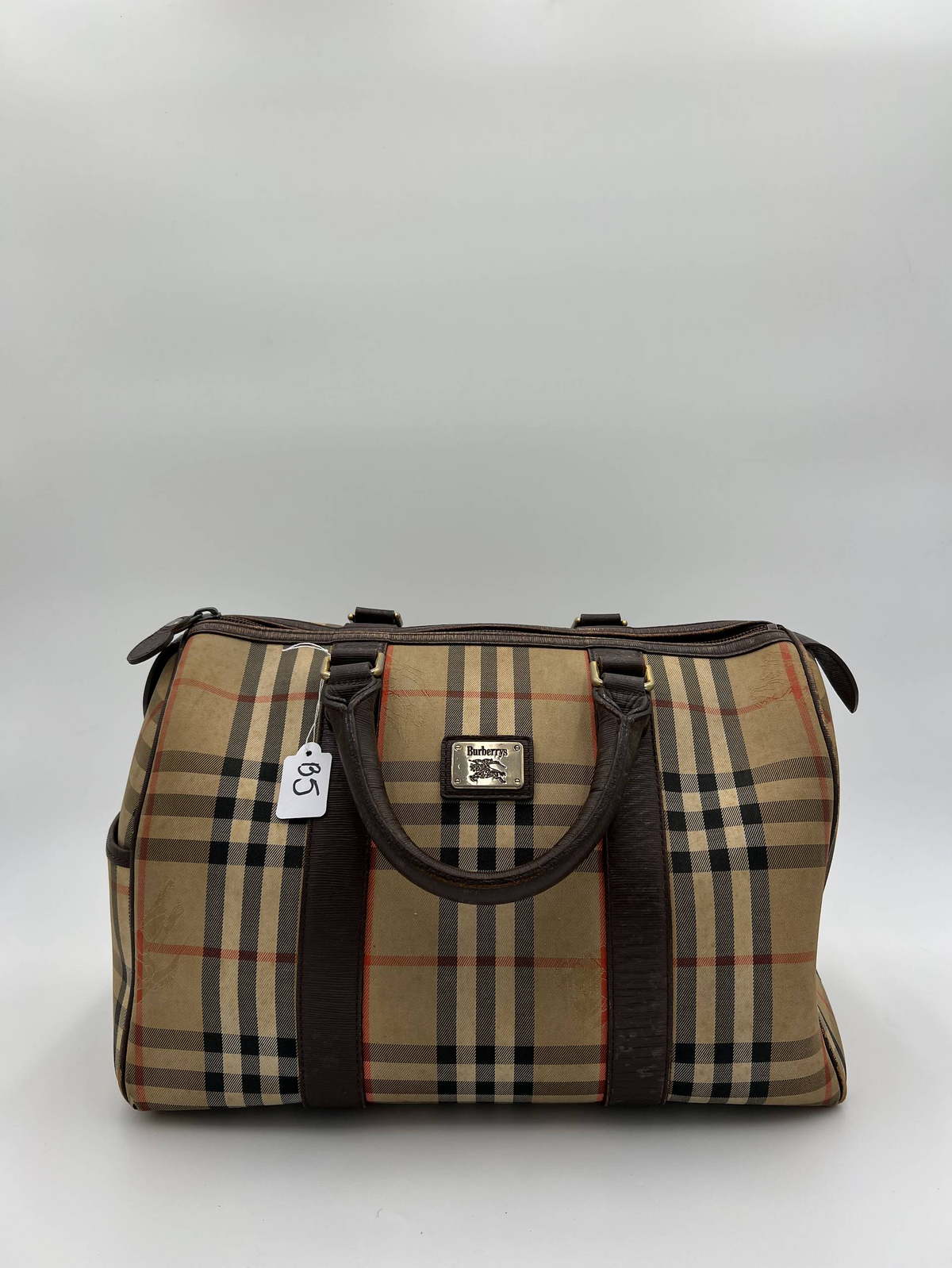 Vintage Burberry Nova Check Boston Travel Bag