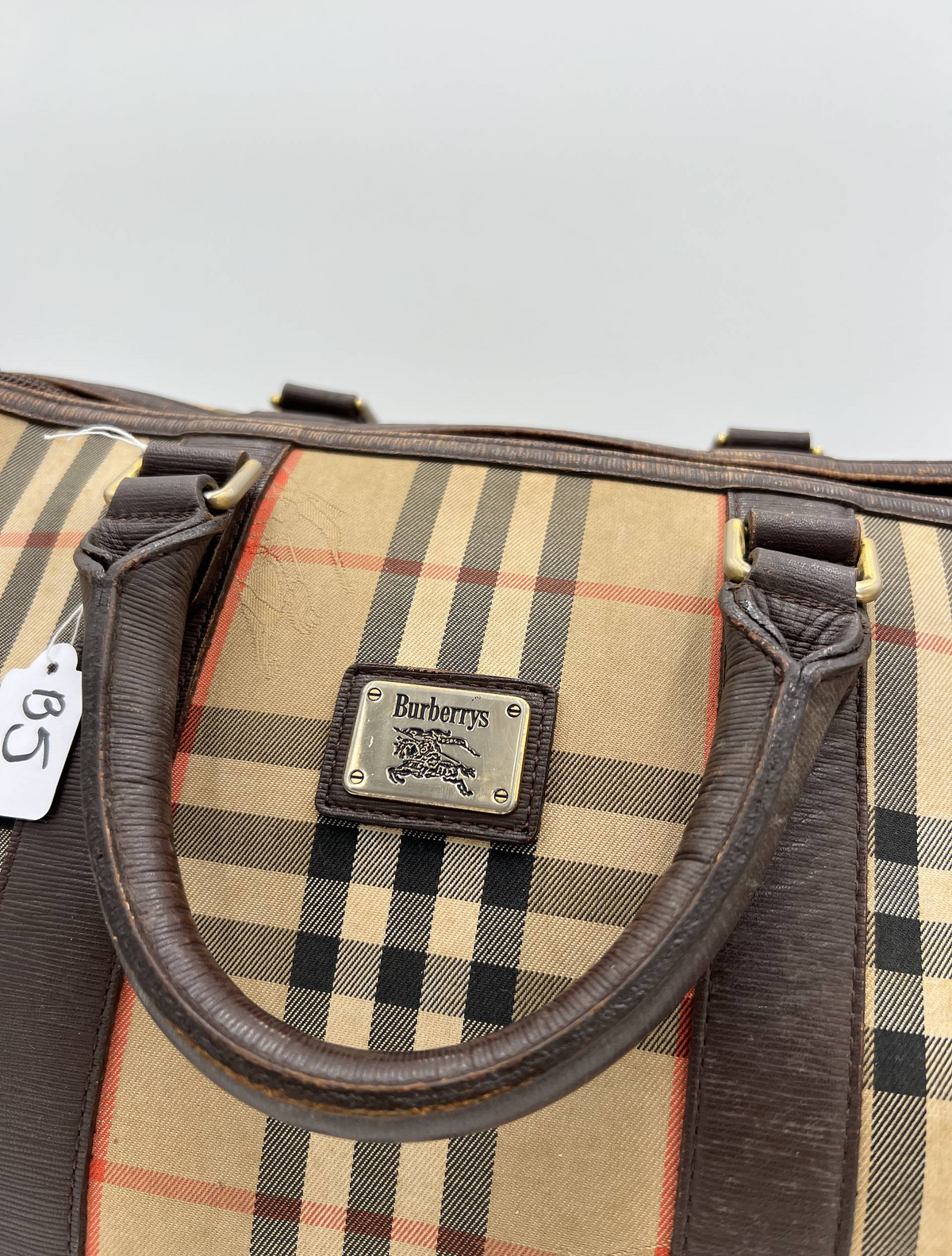 Vintage Burberry Nova Check Boston Travel Bag
