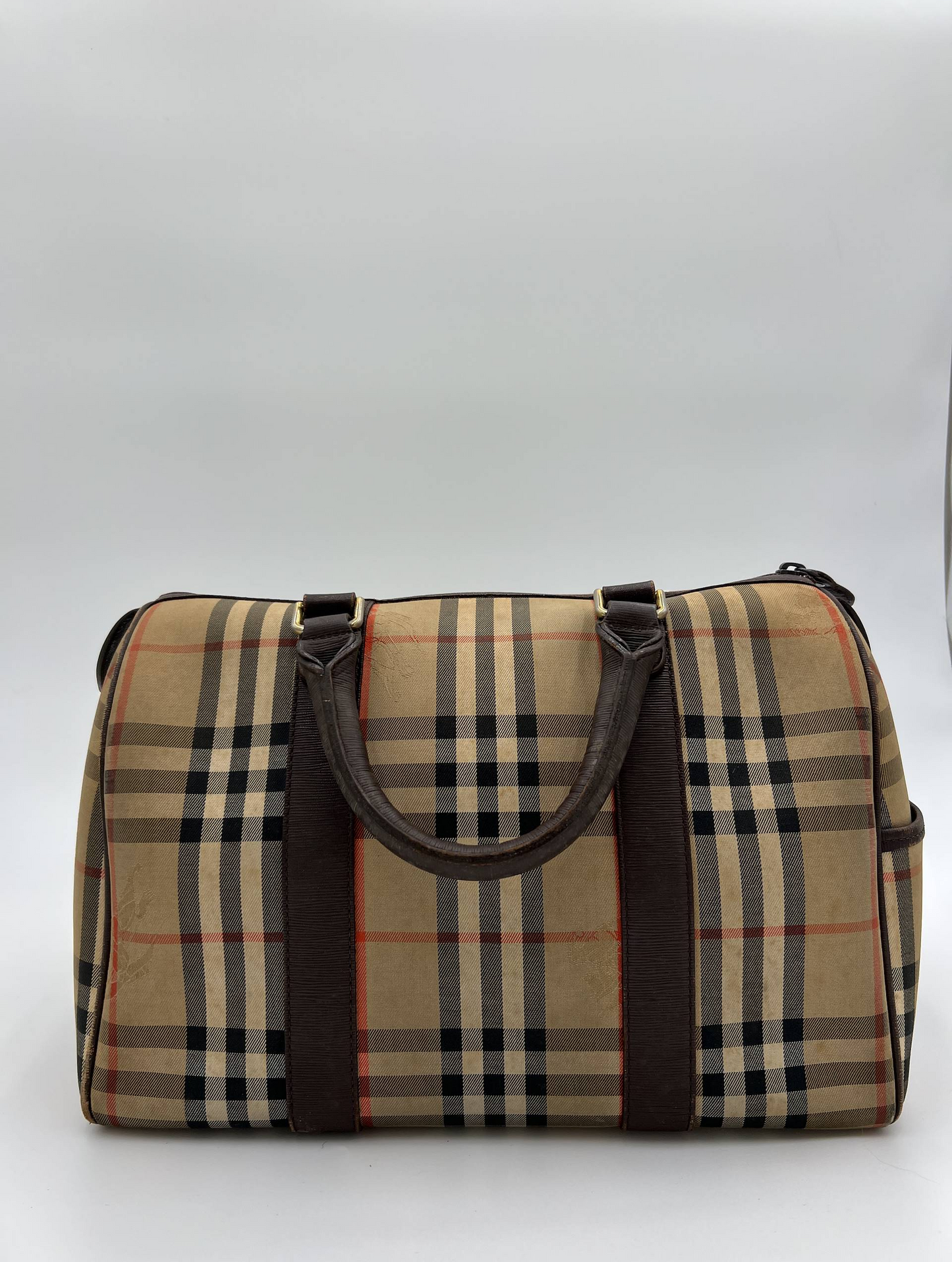 Vintage Burberry Nova Check Boston Travel Bag