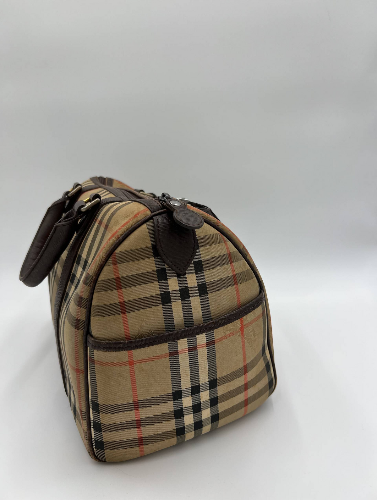 Vintage Burberry Nova Check Boston Travel Bag