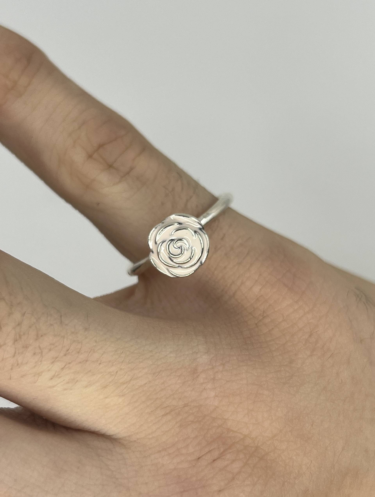925 Sterling Silver Rose Flower Ring – Size N – 4.2g
