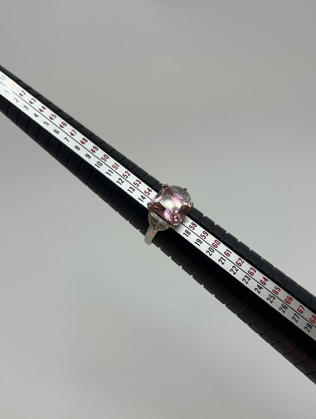 925 Sterling Silver Pink & Clear Three-Stone Ring – Large Statement Design