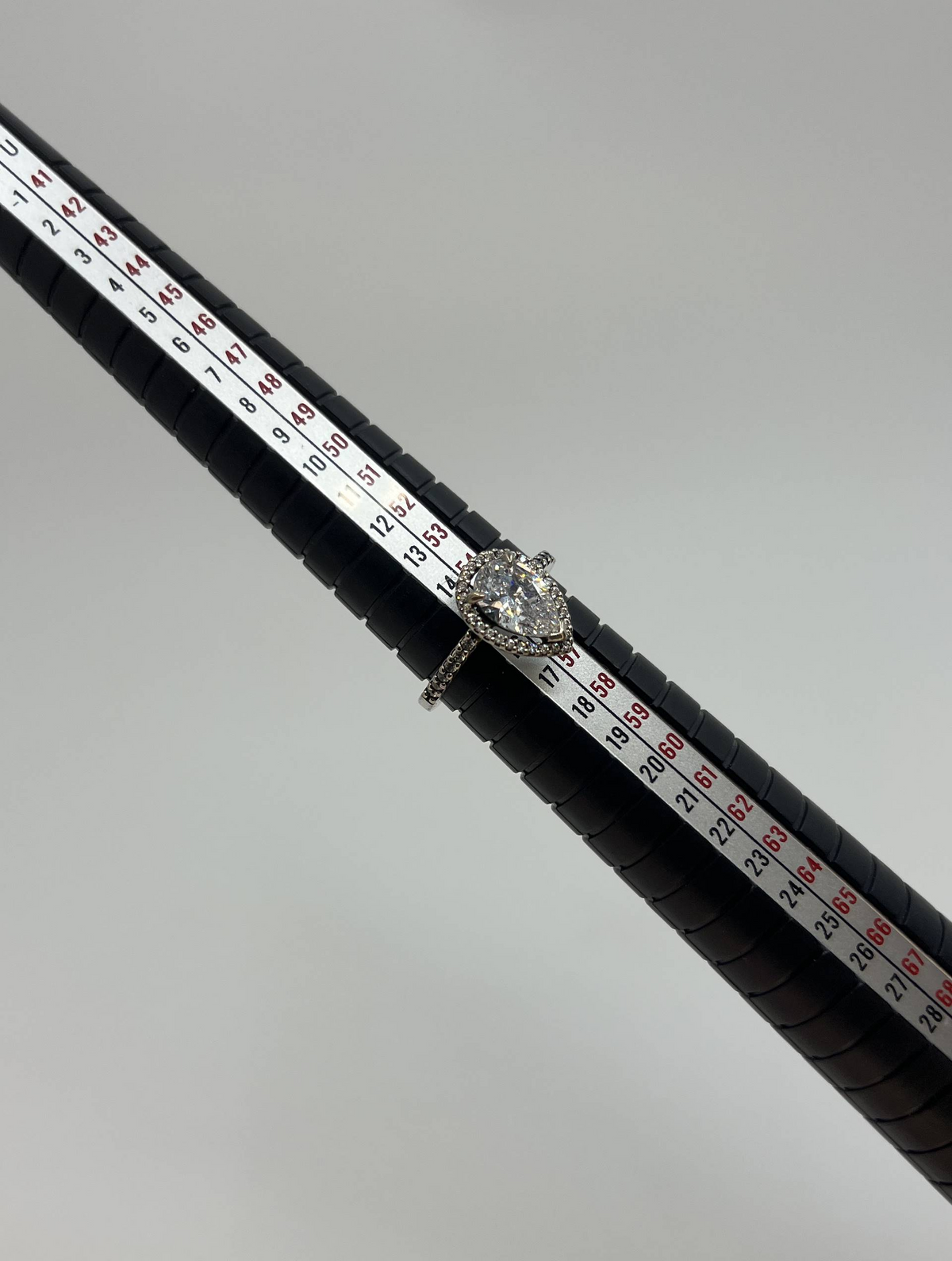 925 Sterling Silver Pear Cut Halo Stone Ring