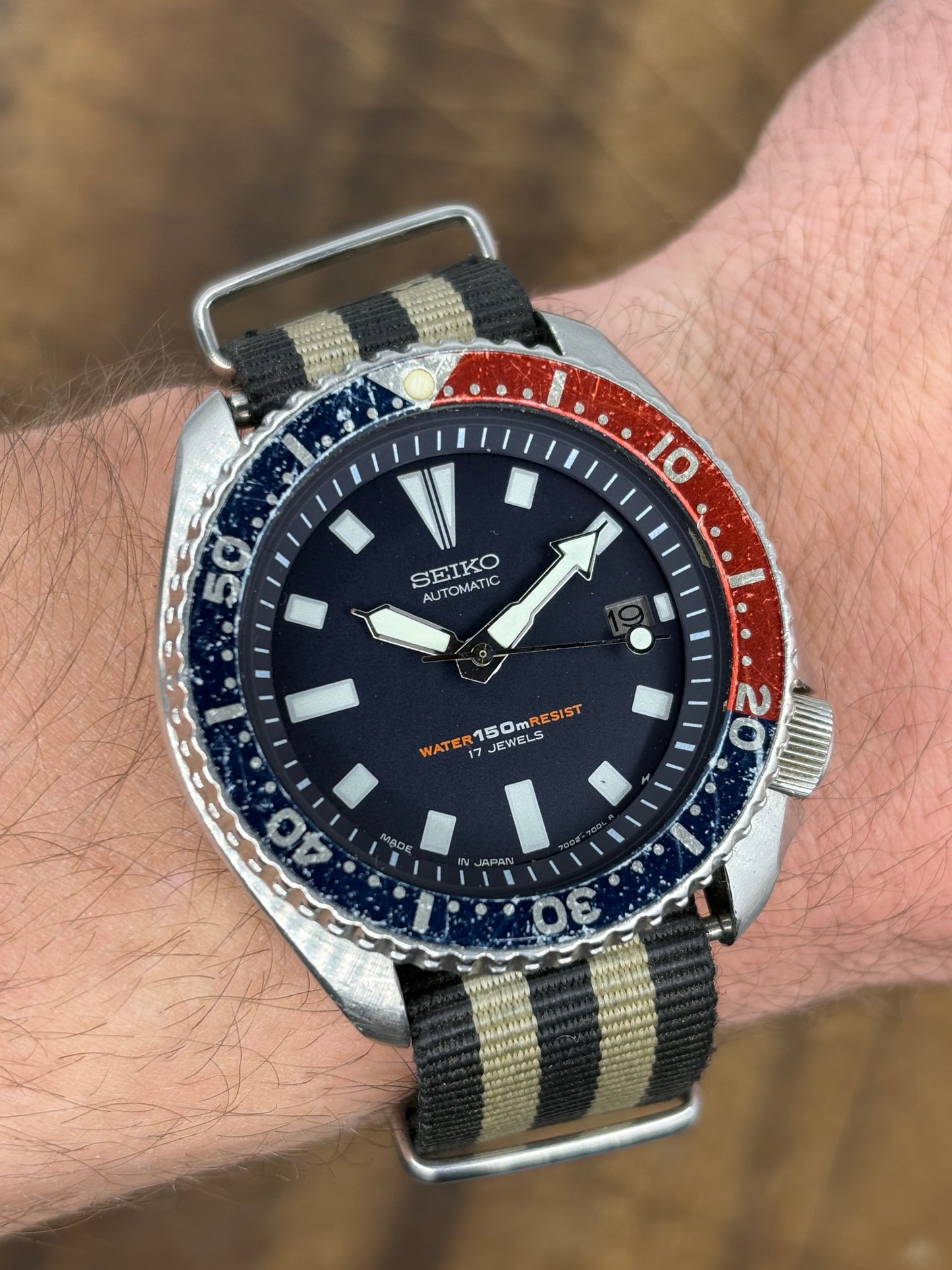 Vintage Seiko Automatic Diver’s Watch – Pepsi Bezel – 150M