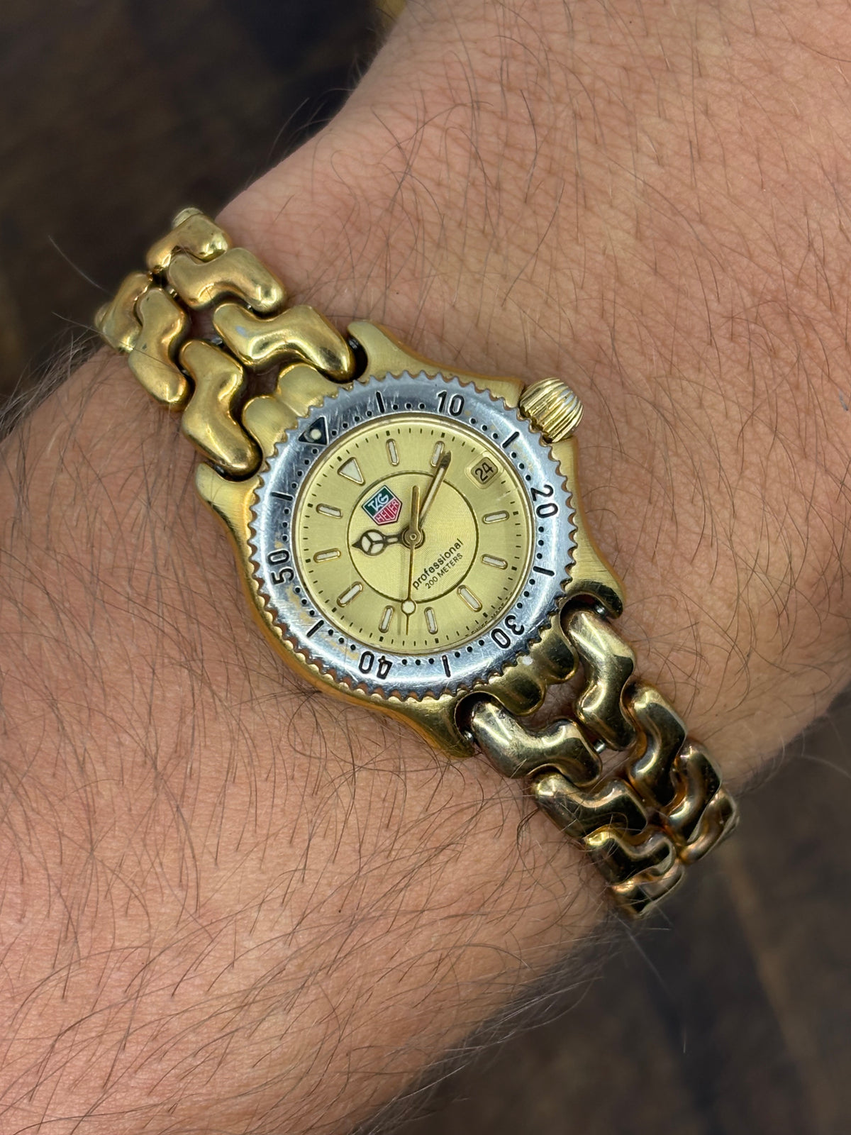 Vintage TAG Heuer Professional 200M Quartz Watch | Gold Tone Two Tone Diver Bracelet
