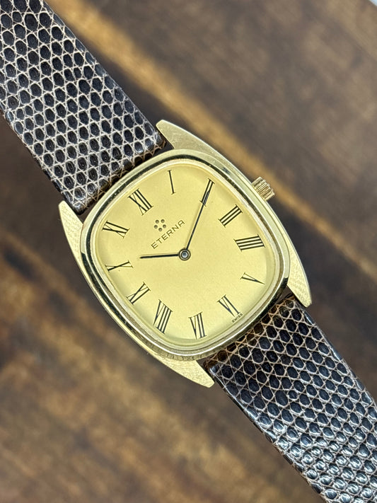 Eterna Dress Watch – Gold Tone Roman Dial NOS