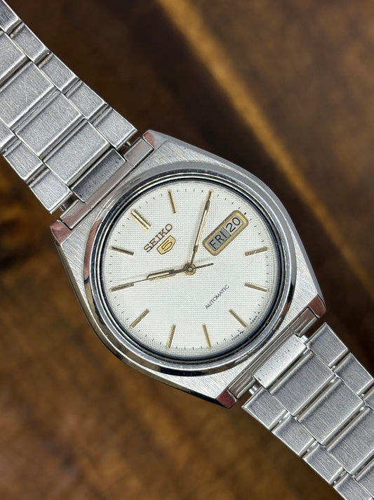 Seiko 5 Automatic (Textured Dial, Gold Accents)