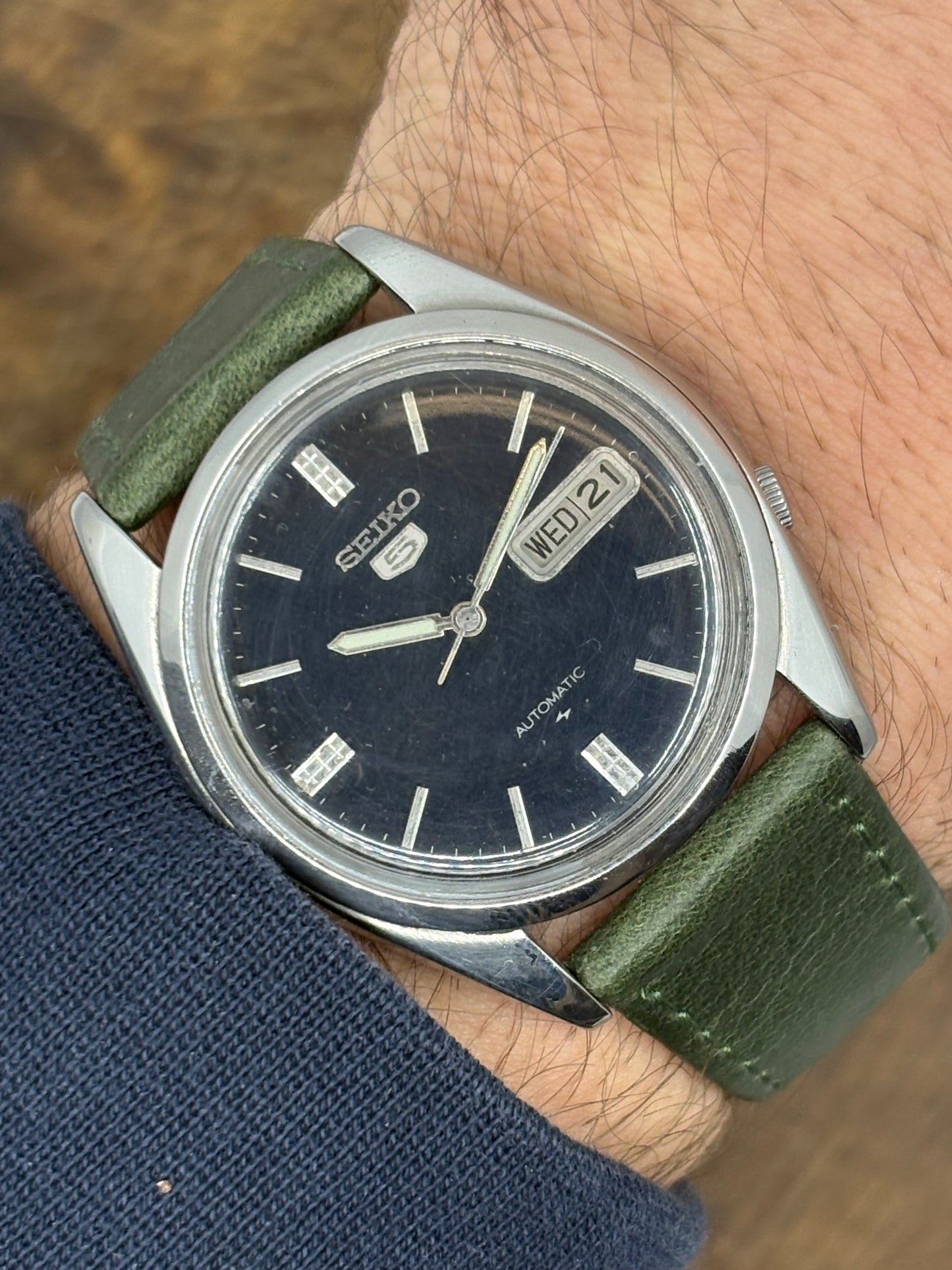 Seiko 5 Automatic (Blue Dial, Green Strap)