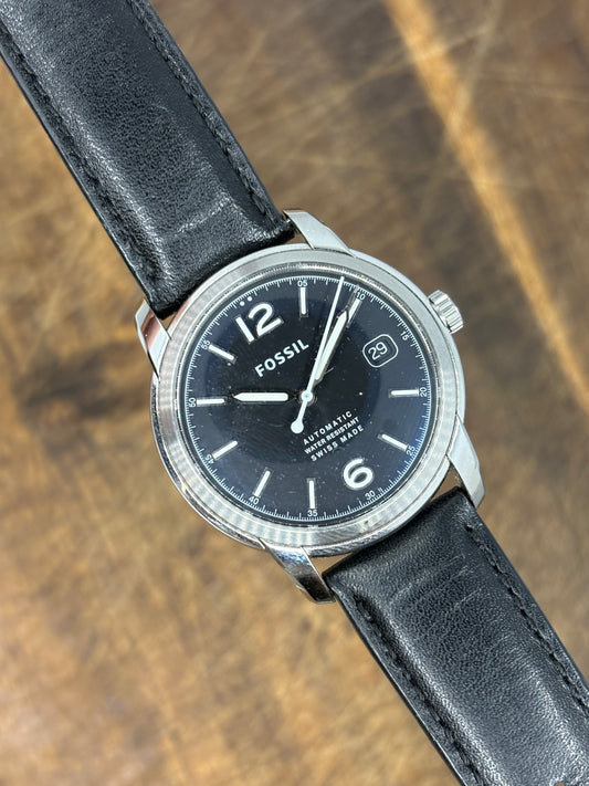 Fossil Automatic Swiss Made – Black Dial – Vintage Style