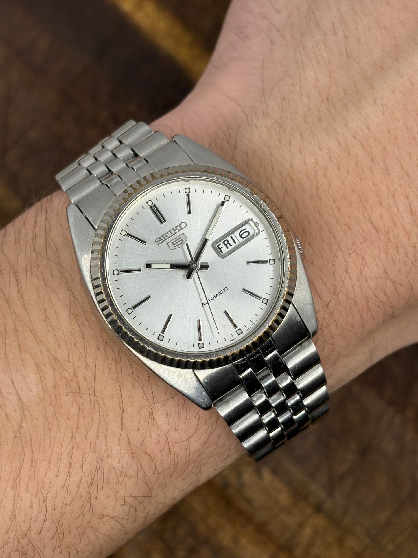 Seiko 5 Automatic Silver Day-Date