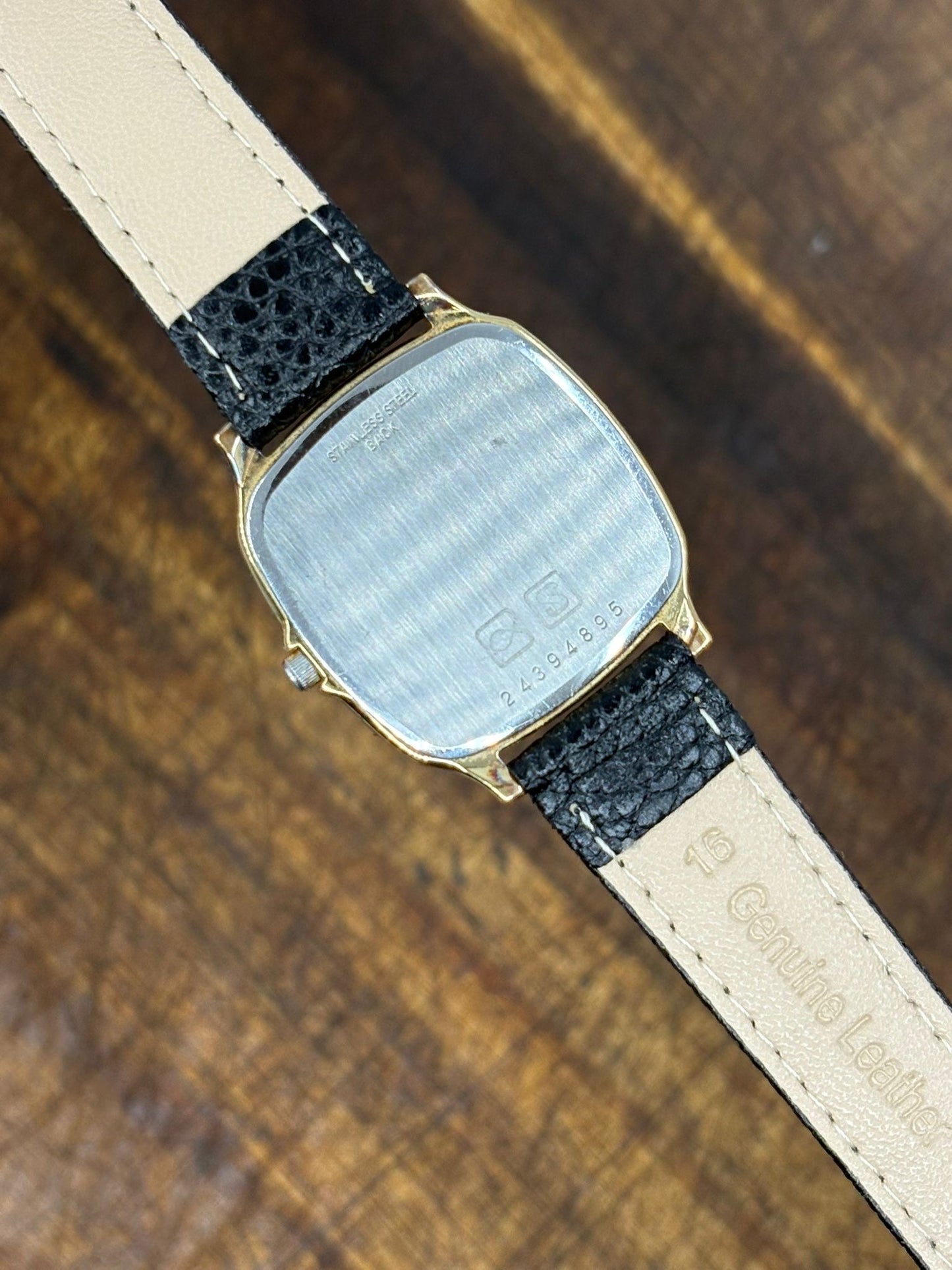 Longines Quartz Cushion Case – White Dial (Leather Strap)