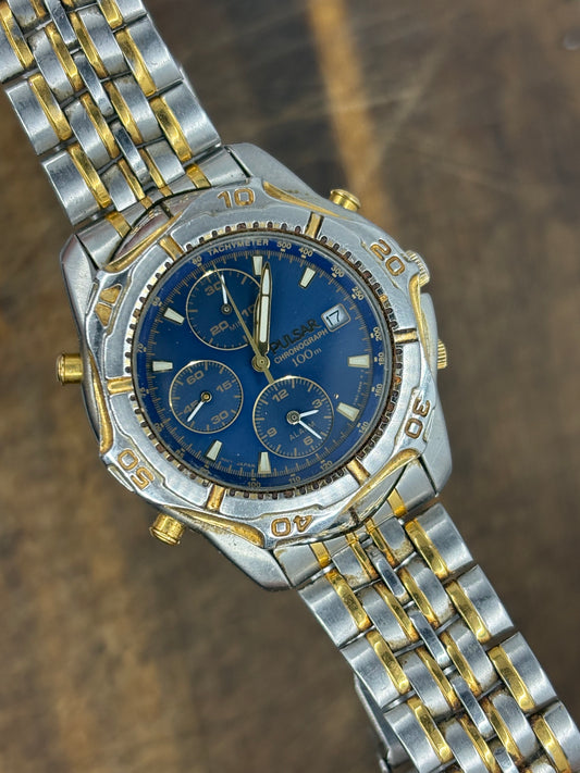 Pulsar Chronograph – Blue Dial 100m WR