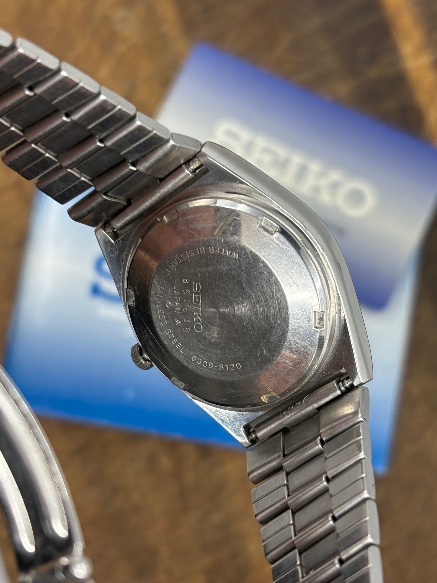 Seiko 5 Automatic Watch Vintage Blue Dial Stainless Steel Bracelet Men’s Japan Made