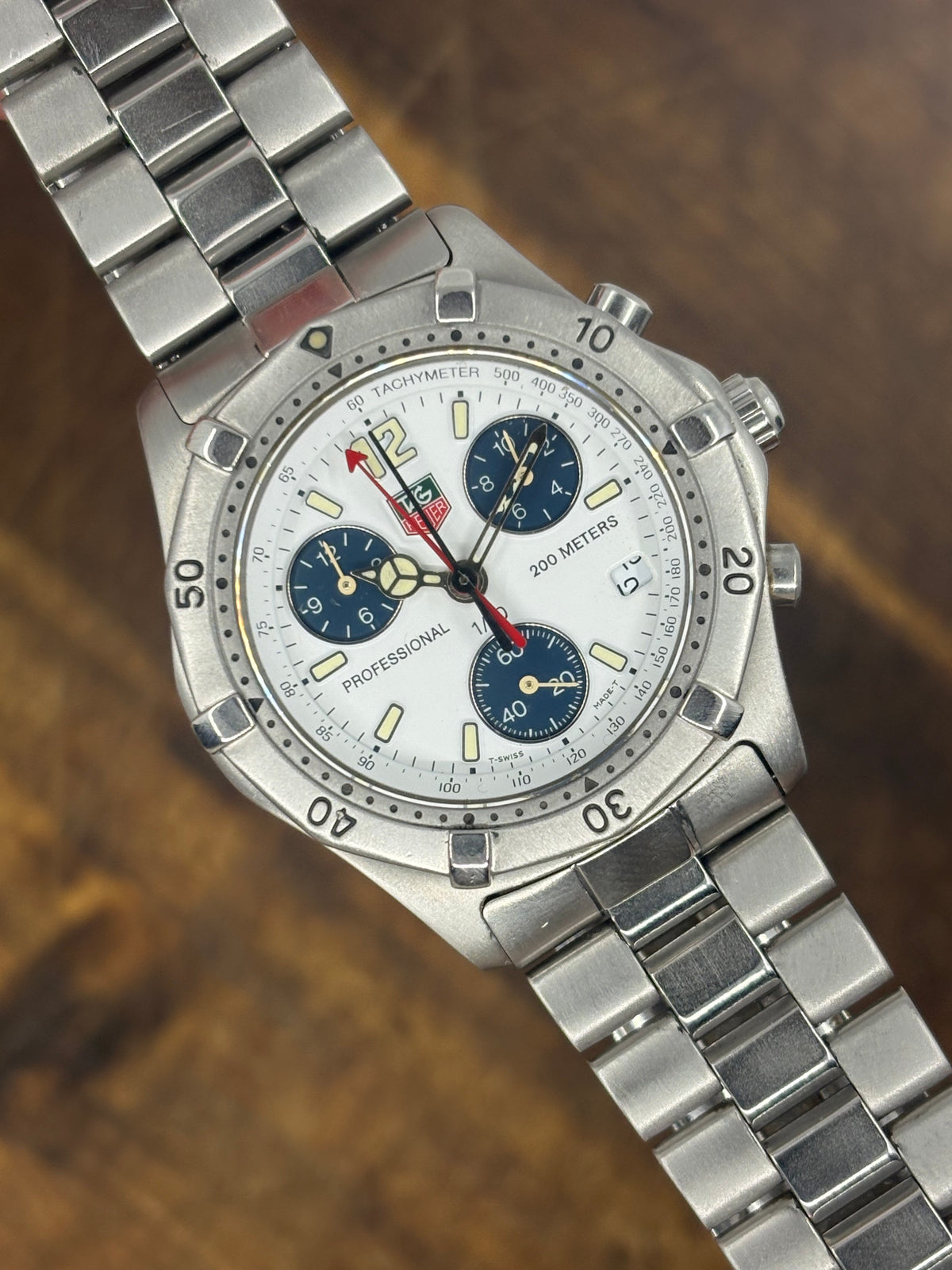 TAG Heuer Professional 2000 Chronograph – White Dial – Stainless Steel – Vintage
