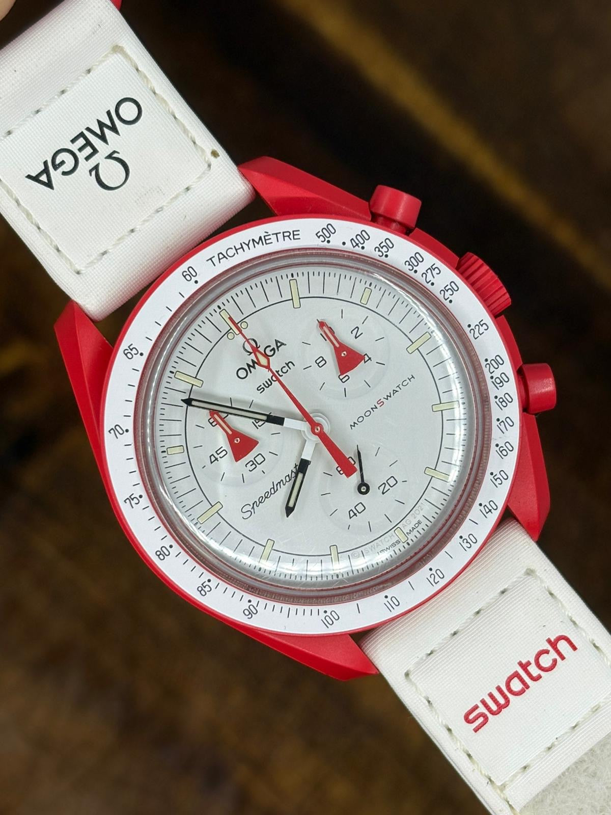 OMEGA x SWATCH MoonSwatch “Mission to Mars” – Red Bioceramic, White Dial