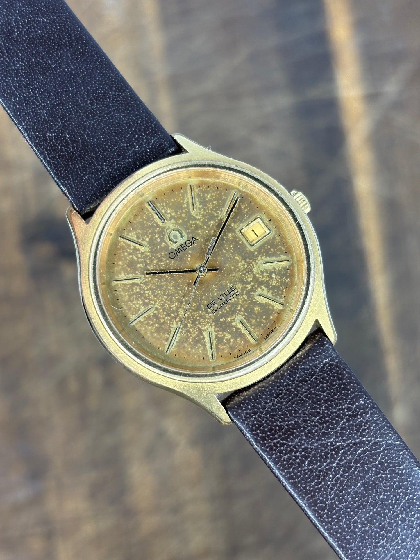 Omega De Ville Quartz | Tropical Vintage Gold-Tone Watch | Patinated Dial | Unique Look