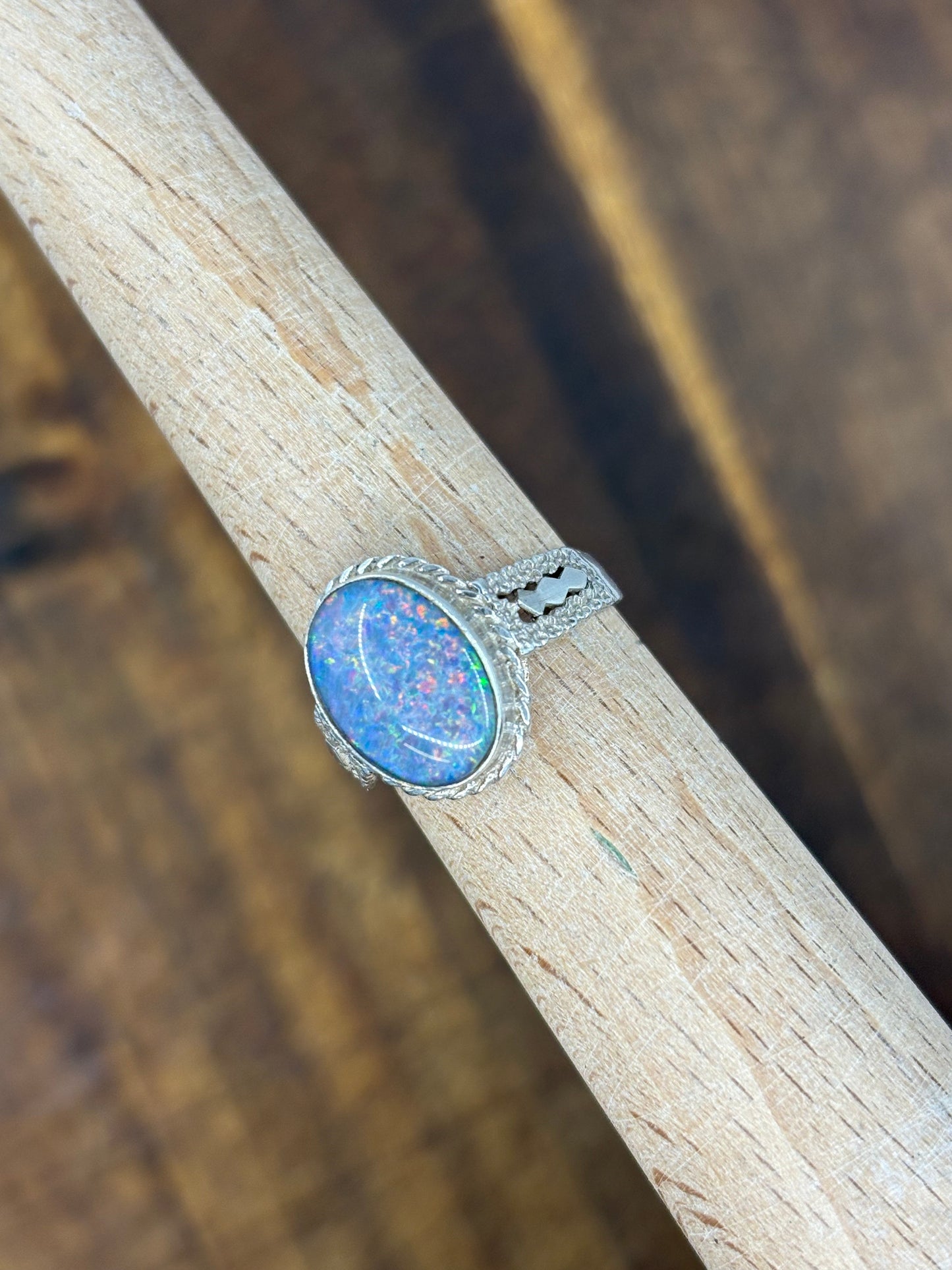 Vintage Opal Statement Ring – Sterling Silver
