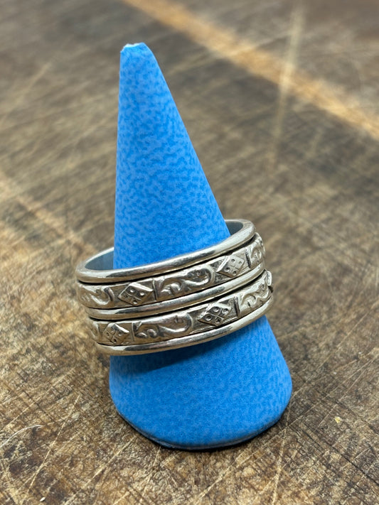 Fidget ring solid silver