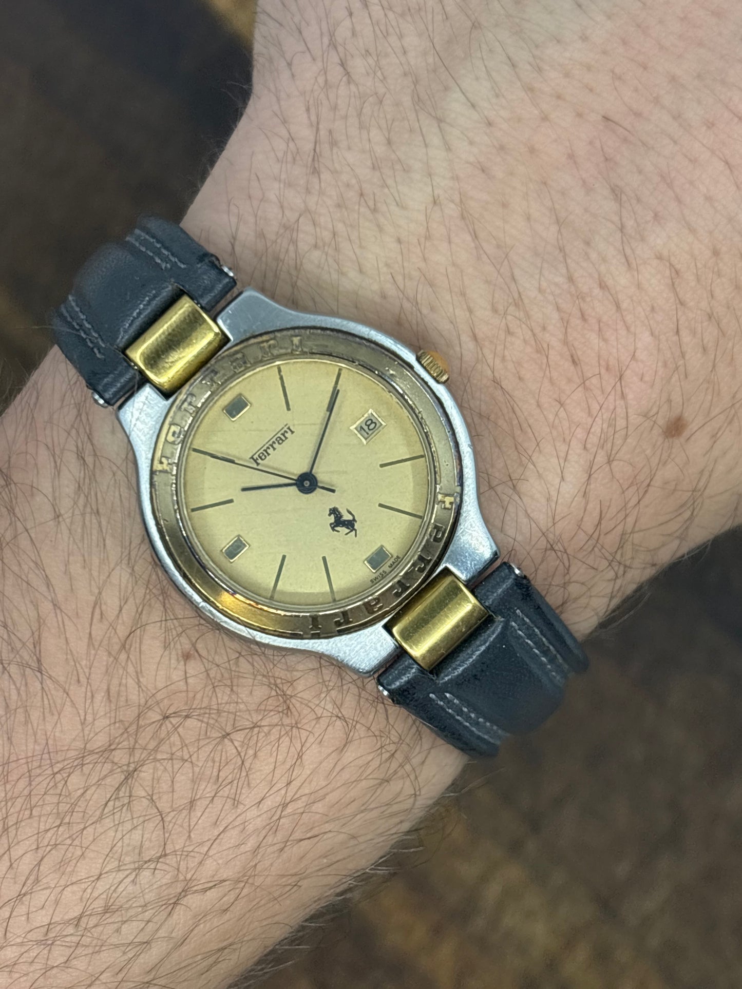 Vintage Ferrari by Cartier Quartz Watch Gold Dial