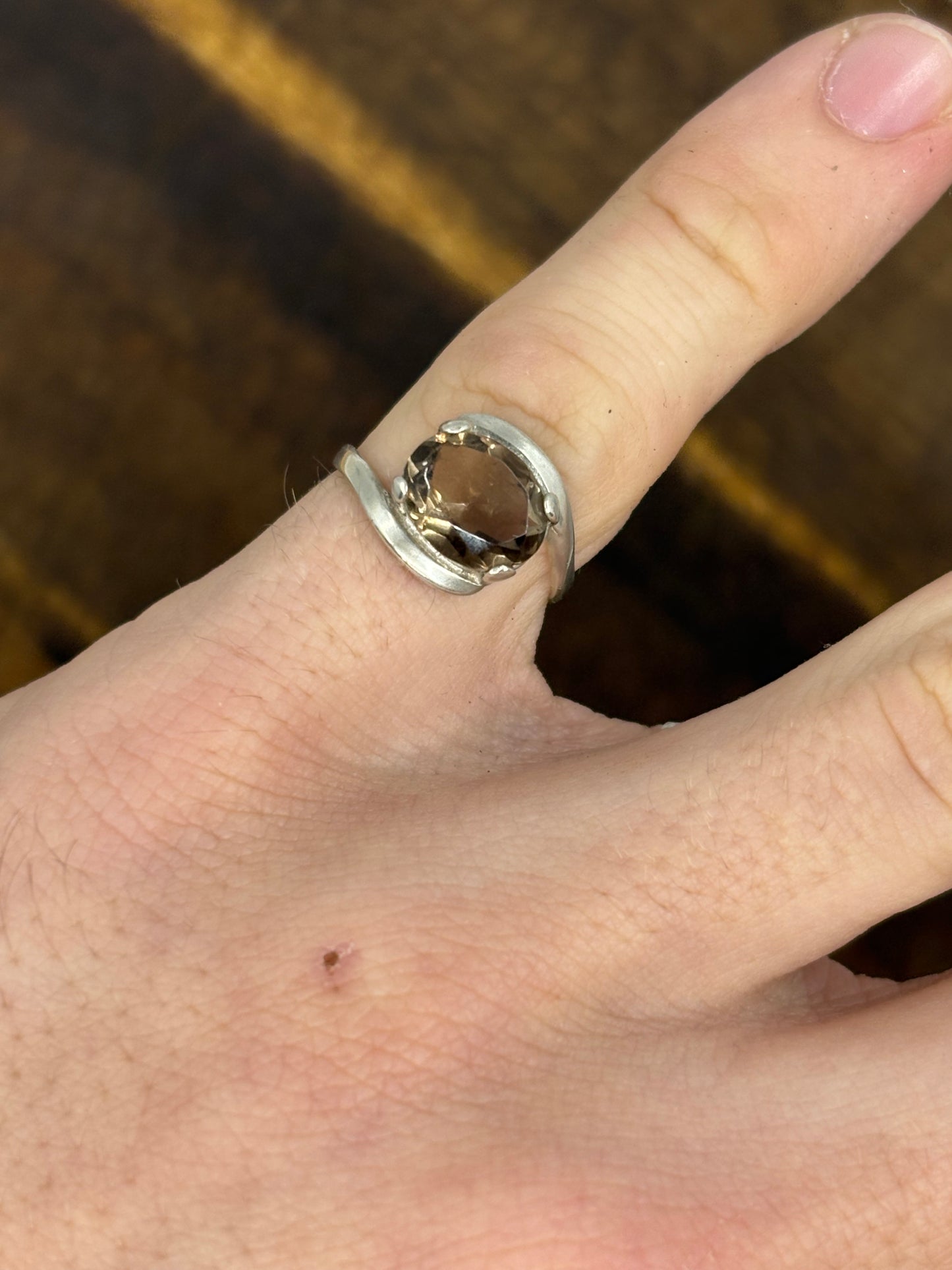 Sterling Silver Smoky Quartz Statement Ring